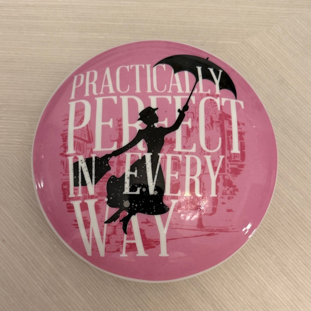 Disney Pink Epcot Mary Poppins Box Porcelain Keepsake Trinket Jewelry HTF